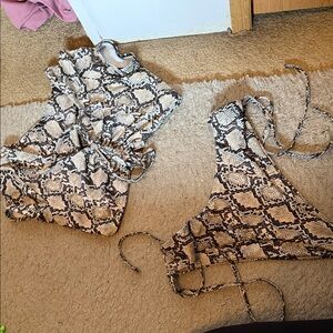 Snake Print Bikini Set